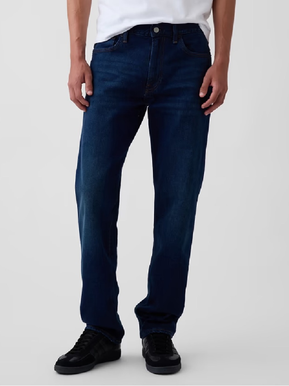 Gap Men Size 30x32 Blue Worn Dark Denim Mid Rise GapFlex Straight Jeans NWT
